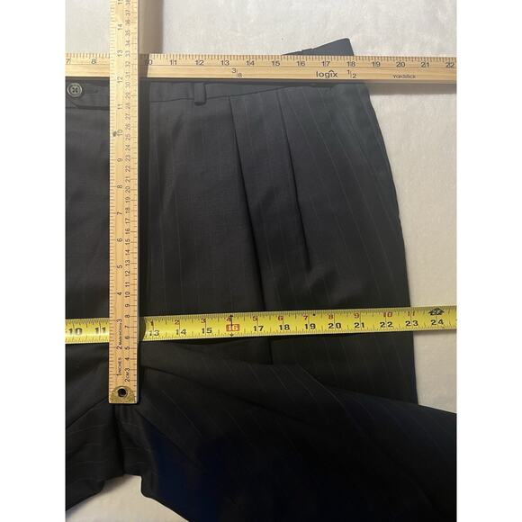 Jos A Bank Mens 41R 36x33 Navy Blue Stripe Wool Cashmere Suit Jacket Pants Set - Picture 14 of 16